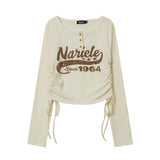 Women Long Sleeve T-Shirt Long Sleeve T-shirt Women's Spring and Autumn Letter Print Casual