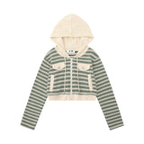 Women Hoodie Short Hoodie Knitted Women's Autumn Zipper Jacket