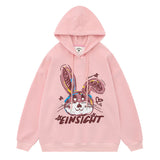 Men Hoodie Cartoon Rabbit Graffiti Printing Sweatshirt