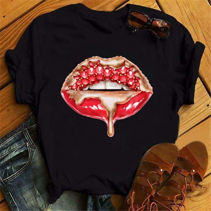 Print Women T Shirt Casual Short Sleeve