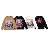 Men Long Sleeve Shirt Printed Long Sleeve Bottoming T-shirt Men and Women Street All-Match Loose
