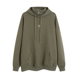 Men Hoodie Four-Corner Star Decorative Stand Collar Hooded Sweater Hip Hop Loose Autumn