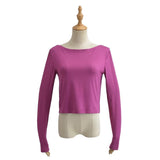Women T-Shirt Spring and Autumn Long Sleeve Workout Clothes Loose Sports