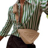 Men Shirt Autumn Cardigan Men's Striped Shirt