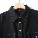 Women T-shirt Fashion Women's Wear Denim Shirt Women Autumn and Winter Loose