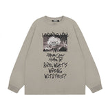 Men Long Sleeve Shirt Blue Dragon Printed Long Sleeve Bottoming T-shirt Men and Women Basic All-Matching Casual