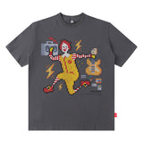 Men T Shirt Printed Short Sleeve round Neck Loose Men's and Women's T-shirt Hip-Hop Street