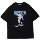 Harajuku Cartoon Girl Cat Japanese Kanji Graphic