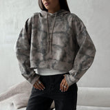 Women Sweatshirt Washed Old Loose Long Sleeve Jacket