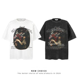 American vintage street T-shirt retro men's summer street loose half-sleeved shirt