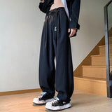 Men Sweatpants Men's Summer Retro Loose Wide-Leg Straight Pants