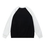 Men Hoodie Spider Patch Crew Neck Sweater Men