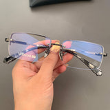 CHH Chrome Hearts Glasses Pure Titanium Square Frameless Business Myopia Glasses Frame