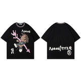 Men T Shirt Printed Short Sleeve T-shirt for Men and Women Hip Hop Couple
