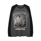 Men Long Sleeve Shirt Long Sleeve T-shirt Men's and Women's Loose Retro Top Sweater Couple Wear