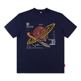 Men T Shirt Vintage Space Print Short Sleeve T-shirt for Men and Women Hip Hop Loose