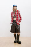 Unisex Jacket Autumn Red Brushed Basic Shirt Women's Clothing