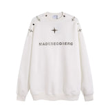 Men Hoodie Sweater Men's Autumn Loose Casual Letter Crew Neck