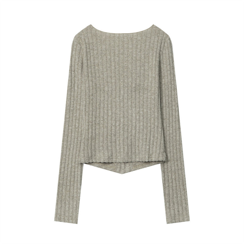 Women Long Sleeve T-Shirt Long Sleeve T-shirt Women's Autumn Embroidered Vertical Short Top