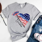 Women's Independence Day T Shirt round Neck Short Sleeve T-shirt