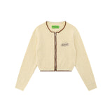Women Sweater Short Knitted Cardigan Crew Neck Casual Spring and Autumn Girls