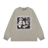 Men Long Sleeve Shirt Men's and Women's American Street Retro Vibe Style Long Sleeve