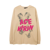 Men Long Sleeve Shirt Letter Embroidered Long Sleeve Bottoming T-shirt Men's and Women's Tops
