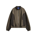 Unisex Jacket Fall Color-Blocking Stand Collar Jacket