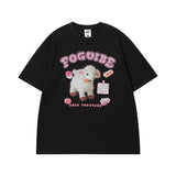 Men's T Shirt Cartoon Printed Short-Sleeved T-shirt Men's and Women's Retro Loose Couple