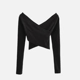 Women's Long Sleeve Shirt V-neck Top Women's Short Long Sleeve
