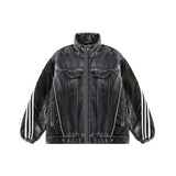 Unisex Jacket Winter Denim Stitching Cotton Jacket