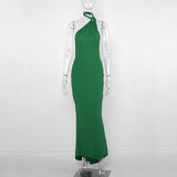 Women Dresses Sleeveless Backless Sexy Tight Ruffle Hip Dress