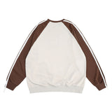 Men Hoodie Letter Gradient Printing Color-Block Crew Neck Sweatshirt