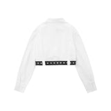 Women Long Sleeve Shirt with Belt Short Long Sleeve Shirt Pure Cotton Girls Autumn
