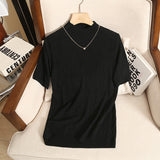Women T-shirt Elbow Sleeve Sweater T-shirt for Women Spring and Summer