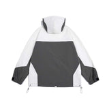 Unisex Jacket Autumn Stitching Contrast Color Hooded Jacket
