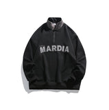 Unisex Hoodie Retro Embroidery Contrast Color National Fashion Men and Women Couple Sweater