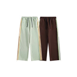 Unisex Pants Autumn Side Seam Zipper Contrast Color Trousers