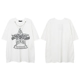 Men T Shirt Printed Short-Sleeved T-shirt for Men and Women Loose Hip Hop Couple