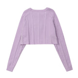 Women Sweater Short Cable-Knit Sweater Women's Autumn Loose round Neck