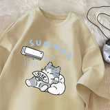 Summer Cat T Shirt for Men Women American Street