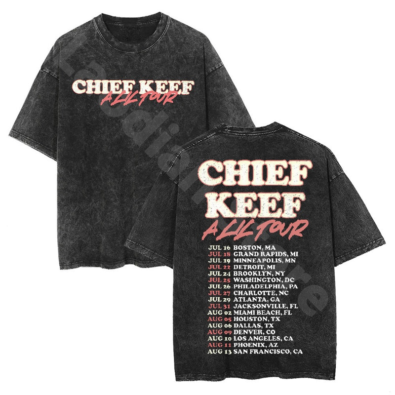 Chief Keef T Shirt Chief Keef A Lil Tour Washed Cotton T-shirt Hip Hop