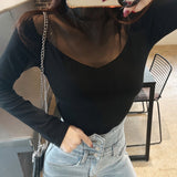 Women's Long Sleeve Shirt Women's Slim-Fit Long-Sleeved Bottoming Shirt