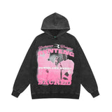 Men Hoodie Character Printed Hoodie Men Hiphop Hip Hop Rock Washed Distressed Loose Hoodie