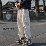 Men Sweatpants Overalls Men's Casual Pants Retro Loose