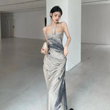 Women Dresses Pb009 Classic Style Printing Slip Dress