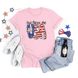 National Flag Day T Shirts Summer Women's Short Sleeve T-shirt Independence Day round Neck