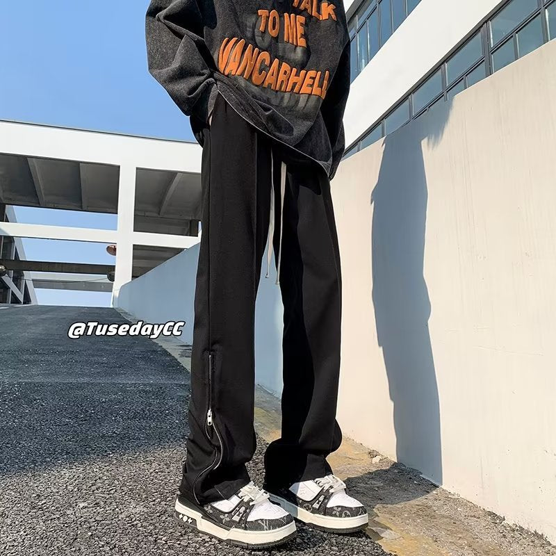 Men Sweatpants Casual Pants Men's Summer High Street Loose Straight Pants