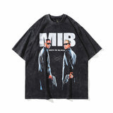 Men T Shirt Printed American Retro Short Sleeve T-shirt Men's Loose