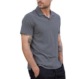 Men's Shirt Polo Shirt Short Sleeve Men's Shirt Striped Loose